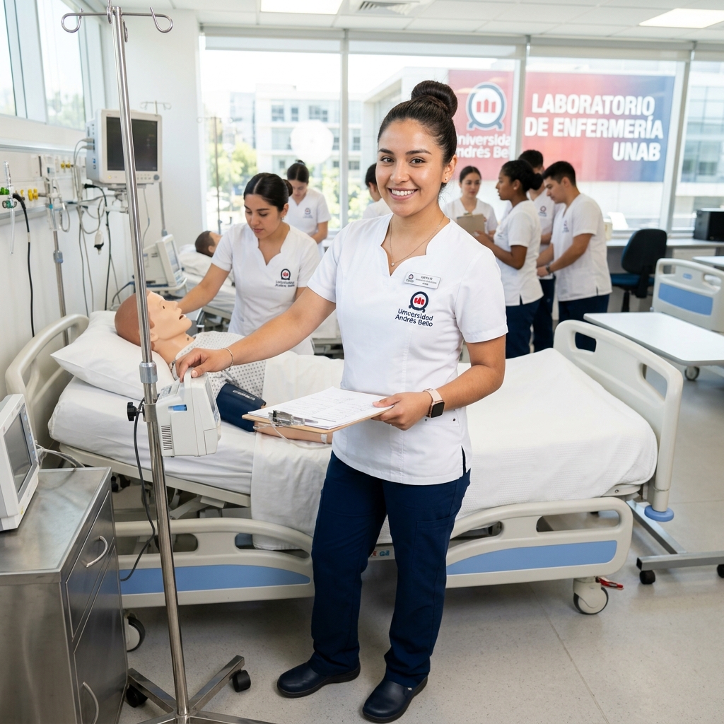 Uniforme de Enfermería UNAB: blanco y azul marino, guía completa